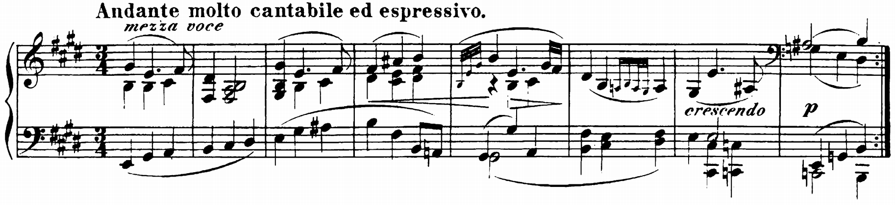 German augmented-sixth chord in mm. 1–8 of Beethoven's Piano Sonata, Op. 109, iii.