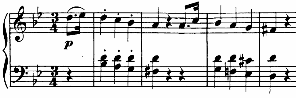 Italian augmented-sixth chord in mm. 1–4 of Beethoven's Op. 119, No. 1.